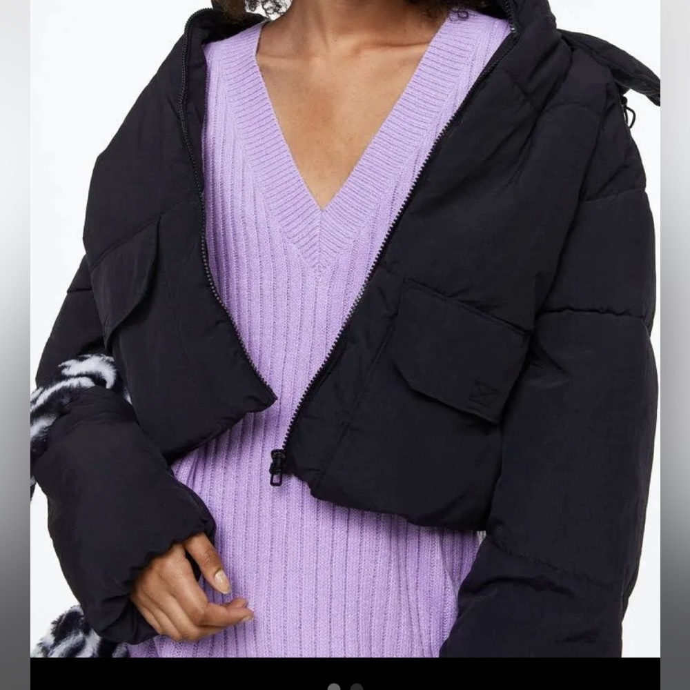 H&M Purple Oversized Rip Knit Sweater Vest